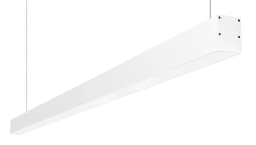 RAB BOA6P-60D10-40YN-W 60W LED 6 ft Suspended Pendant Linear Slot Light, No Photocell, 3500K, 4232 Lumens, 84 CRI, 120-277V, 40 Degree Reflector, Dimmable, Not DLC Listed, White Finish