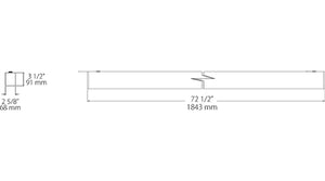 RAB BOA6S-30D10-40N-W 30W LED 6 ft Surface Mount Linear Slot Light, No Photocell, 4000K (Neutral), 2336 Lumens, 83 CRI, 120-277V, 40 Degree Reflector, Dimmable, Not DLC Listed, White Finish