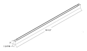 RAB BOA8PB Field Adjustable Light Output (80W default) LED 8 ft Suspended Pendant Linear Light, Color Temperature Selectable, 90 CRI, 120-277V, Dimmable, Black Finish