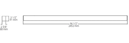 RAB BOA8S-80D10-40YN-S 80W LED 8 ft Surface Mount Linear Slot Light, No Photocell, 3500K, 5487 Lumens, 82 CRI, 120-277V, 40 Degree Reflector, Dimmable, Not DLC Listed, Silver Finish