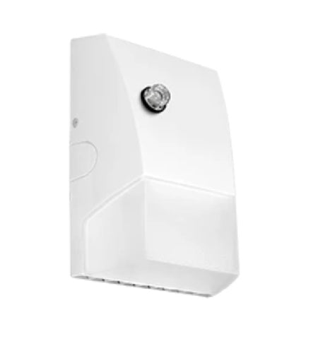 RAB BRISKM32L-W/PCU 22W Brisk Medium LED Wallpack, 3200 Lumens, 70 CRI, 5000K Color Temperature, 120-277V, Photocontrol, White Finish