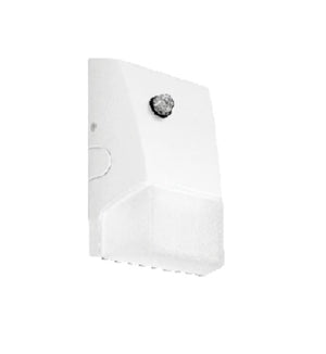 RAB BRISKS11L-730W/PCU 9W Brisk Small LED Wallpack, 1100 Lumens, 70 CRI, 3000K Color Temperature, 120-277V, Photocontrol, White Finish