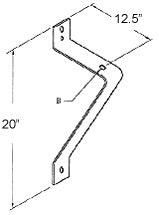 RAB BTW12 Floodlight Bracket for Steel and Wood Poles, Not DLC Listed, Galvanized Steel Finish