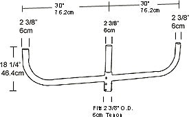 RAB BULL3 Bullhorn Bracket 3 Tenon for Floodlights, Bronze Finish