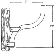 RAB BWS7 Floodlight Bracket for Steel and Wood Poles, Not DLC Listed, Galvanized Steel Finish