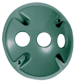 RAB C103VG Weatherproof Die Cast Round Cover 3 Holes, Verde Green