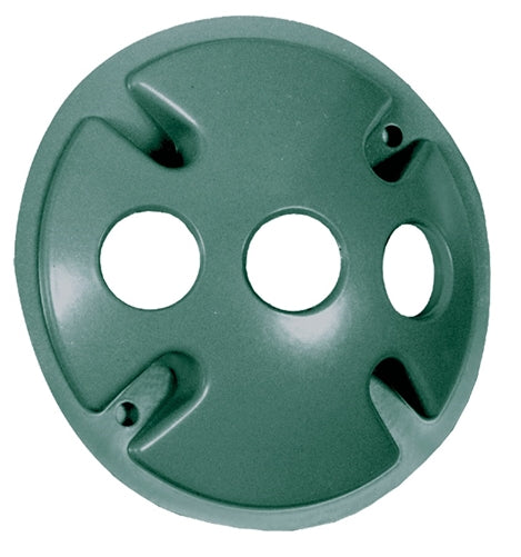 RAB C103VG Weatherproof Die Cast Round Cover 3 Holes, Verde Green
