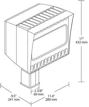 RAB CANVAS78SFNW 78W Slipfitter Mount LED Canvas Floodlight, No Photocell, 4000K (Neutral), 6828 Lumens, 82 CRI, 6H x 4V Reflector, Standard Operation, White Finish