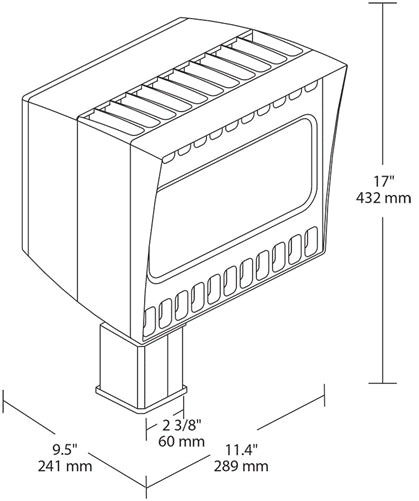 RAB CANVAS78SFYW 78W Slipfitter Mount LED Canvas Floodlight, No Photocell, 3000K (Warm), 6533 Lumens, 82 CRI, 6H x 4V Reflector, Standard Operation, White Finish