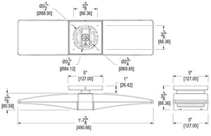 RAB CLED2X10YBB/PCS 2X10W LED Ceiling Light, 3000K Color Temperature (Warm), with 120V Swivel Photocell, Bronze Finish
