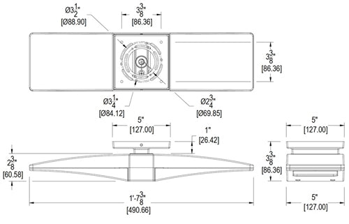 RAB CLED2X13BB/PCS2 2X13W LED Ceiling Light, 5000K Color Temperature (Cool), with 277V Swivel Photocell, Bronze Finish