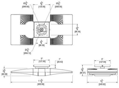 RAB CLED2X18Y 2X18W LED Ceiling Light, 3000K Color Temperature (Warm), Bronze Finish