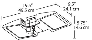 RAB CLED2X20YMS-BL 40W Ceiling LED LSMART with Mini Sensor, 3000K Color Temperature (Warm), Bi-Level Operation, Bronze Finish