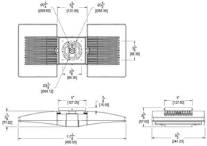 RAB CLED2X26/D10 2X26W LED Ceiling Light, 5100K Color Temperature (Cool), Bronze Finish