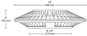 RAB CLED52YBB/BL 52W LED Ceiling Light, 3000K (Warm), No Photocell, 1965 Lumens, 81 CRI, 120-277V, Bi-Level Operation, Not DLC Listed, Bronze Finish