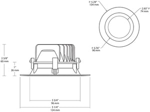 RAB DLED4R8YY/BAF 8W 4 inch LED Retrofit Downlight, 2700K, 488 Lumens, 84 CRI, With Baffle, White Finish