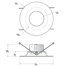 RAB DLED5R8Y/BAF 8W 5 inch LED Retrofit Downlight, 3000K (Warm), 535 Lumens, 85 CRI, With Baffle, White Finish