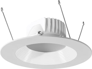 RAB DLED5R8YN/BAF 8W 5 inch LED Retrofit Downlight, 3500K, 556 Lumens, 86 CRI, With Baffle, White Finish