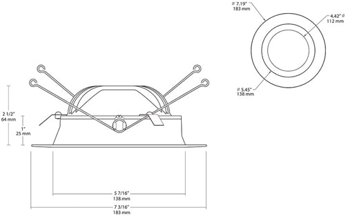 RAB DLED6R12YY/BAF 12W 6 inch LED Retrofit Downlight, 2700K, 675 Lumens, 84 CRI, With Baffle, White Finish