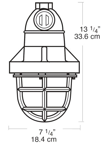 RAB EP12 300W Explosionproof Pendant, 1 Hub Count, 1/2" Hub Size, Silver Gray Finish