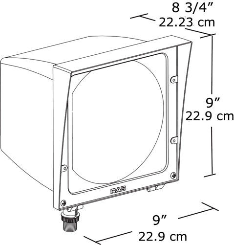 RAB EZF64QT 64W Compact Fluorescent Floodlight, No Photocell, 4800 Lumens, Bronze Finish