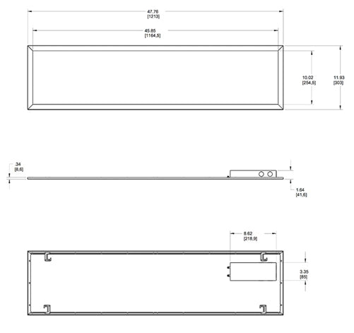 RAB EZPAN1X4-40N/D10 1' x 4' Recessed LED Panel, 40 Watts, 4000K Color Temperature, 82 CRI, 120V-277V, White Finish