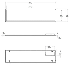 RAB EZPAN1X4-40N/D10 1' x 4' Recessed LED Panel, 40 Watts, 4000K Color Temperature, 82 CRI, 120V-277V, White Finish