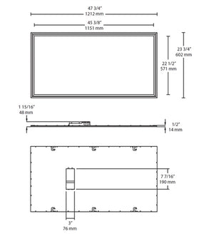 RAB EZPAN2X4-40Y/D10/E2 40W 2' x 4' EZPAN Edgelit LED Panel with Emergency Battery Back-up, 3000K (Warm), 4182 Lumens, 81 CRI, 120-277V, Dimmable, White Finish