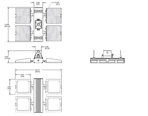 RAB FALCOR160YW/D10 160W Falcor 4 Heads Fixture LED High Bay, No Photocell, 3000K (Warm), 12145 Lumens, 81 CRI, 120-277V, Dimmable Operation, Not DLC Listed, White Finish