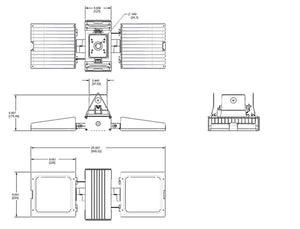 RAB FALCOR80W/480 80W Falcor 2 Heads Fixture LED High Bay, No Photocell, 5100K (Cool), 6950 Lumens, 72 CRI, 480V, Standard Operation, Not DLC Listed, White Finish