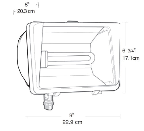 RAB FF42QT/PC 42W Compact Fluorescent Future Flood, 120V Photocell, 3200 Lumens, Bronze Finish