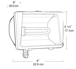 RAB FF42QTW 42W Compact Fluorescent Future Flood, 3200 Lumens, White Finish