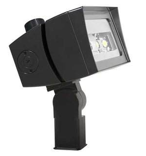 RAB FFLED120SFY/480/D10/7PR 120W LED Floodlight, Slipfitter Mount, No Photocell, 3000K (Warm), 16278 Lumens, 72 CRI, 120-277V, 7H x 6V Beam Distribution, Dimmable, DLC Premium Listed, 7PIN Receptacle, Bronze Finish
