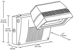 RAB FFLED18Y/EC 18W LED Floodlight with Battery Backup with Cold Start, 3000K (Warm), 120-277V, Bronze Finish