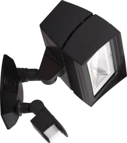 RAB FFLED18YMS LED LFLOOD 18W with Mini Sensor, 3000K Color Temperature, Bronze Finish