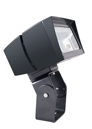 RAB FFLED80T/D10/PC2 80W Trunnion Mount LED Floodlight, 277V Button Photocell, 5000K (Cool), 9672 Lumens, 72 CRI, 208-277V, 7H x 6V Beam Distribution, Dimmable Operation, DLC Listed, Bronze Finish