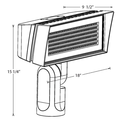 RAB FFLEDLYSF 180W Slipfitter Mount LED Floodlight, 3000K, 17411-36140 Lumens, 82 CRI, Bronze Finish