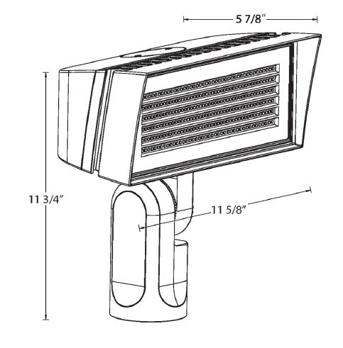 RAB FFLEDMSF 52W Slipfitter Mount LED Floodlight, 4000K/5000K, 8138-10813 Lumens, 82 CRI, Bronze Finish