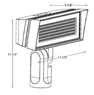 RAB FFLEDMSF 52W Slipfitter Mount LED Floodlight, 4000K/5000K, 8138-10813 Lumens, 82 CRI, Bronze Finish