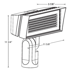 RAB FFLEDMSF/PCU 52W Slipfitter Mount LED Floodlight, 4000K/5000K, 8138-10813 Lumens, 82 CRI, Bronze Finish with Photocell
