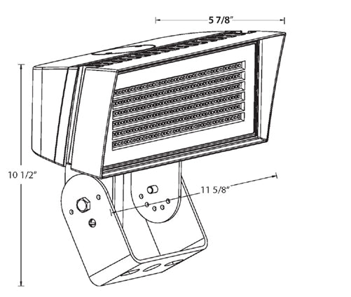 RAB FFLEDMT 52W Trunnion Mount LED Floodlight, 4000K/5000K , 8138-10813 Lumens, 82 CRI, Standard Operation, Bronze Finish