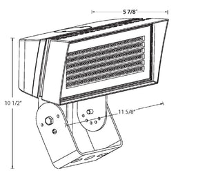 RAB FFLEDMT 52W Trunnion Mount LED Floodlight, 4000K/5000K , 8138-10813 Lumens, 82 CRI, Standard Operation, Bronze Finish