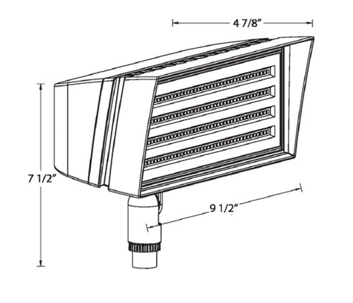 RAB FFLEDSW 26W Knuckle Mount LED Floodlight, 4000K/5000K, 2615-6243 Lumens, 82 CRI, White Finish