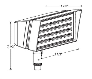 RAB FFLEDSW 26W Knuckle Mount LED Floodlight, 4000K/5000K, 2615-6243 Lumens, 82 CRI, White Finish