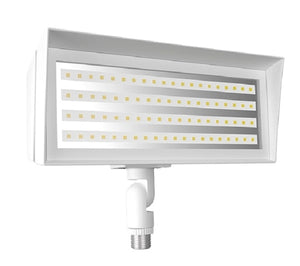 RAB FFLEDSYW 39W/26W/18W Field Adjustable, Knuckle Mount LED Floodlight, 3000K, 2515/4257/6048  Lumens, 82 CRI, White Finish
