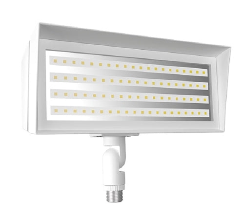 RAB FFLEDSYW 39W/26W/18W Field Adjustable, Knuckle Mount LED Floodlight, 3000K, 2515/4257/6048  Lumens, 82 CRI, White Finish