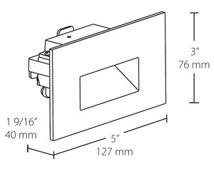 RAB FSLEDH3YYB/120 3W LED Steplight Recessed, 2700K (Residential Warm), 34 Lumens, 79 CRI, 120V, Horizontal Model, Black Finish