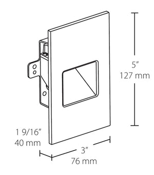RAB FSLEDV3NS/120 3W LED Steplight Recessed, 4000K (Neutral), 60 Lumens, 82 CRI, 120V, Vertical Model, Silver Finish