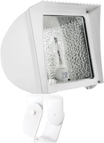 RAB FXF52TQTW/PC2 52W Trunnion Mount Compact Fluorescent Floodlight, Button Photocell 277V, 3600 Lumens, White Finish