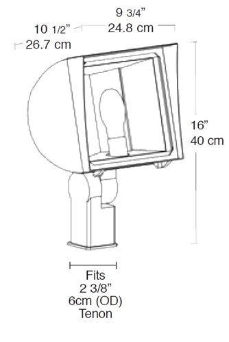 RAB FXF64SFQTW/PC2 64W Slipfitter Mount Compact Fluorescent Floodlight, Button Photocell 277V, 4800 Lumens, White Finish